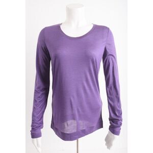 LORO PIANA Womens Cashmere Silk Top Shirt Sweater Purple Sz 38 US 4 Scoop NWT